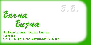 barna bujna business card